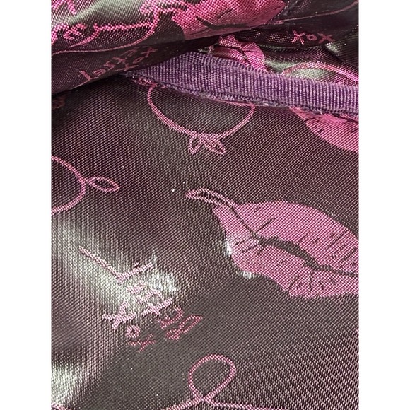 Betsey Johnson Emoji Stripe Makeup Bag Cosmetic Case Used With Tags 7x9 - Picture 9 of 10